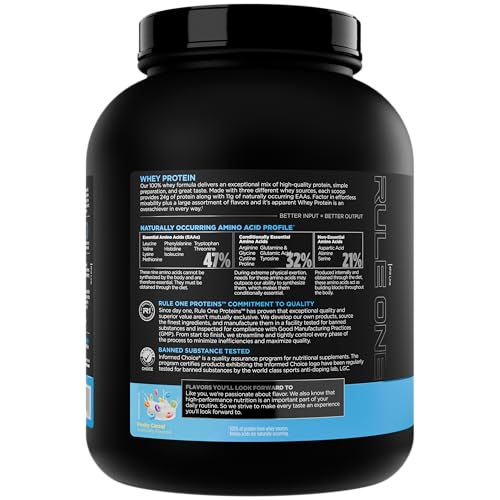 Rule 1 Proteins Whey, vertido en vaso para batido rápido