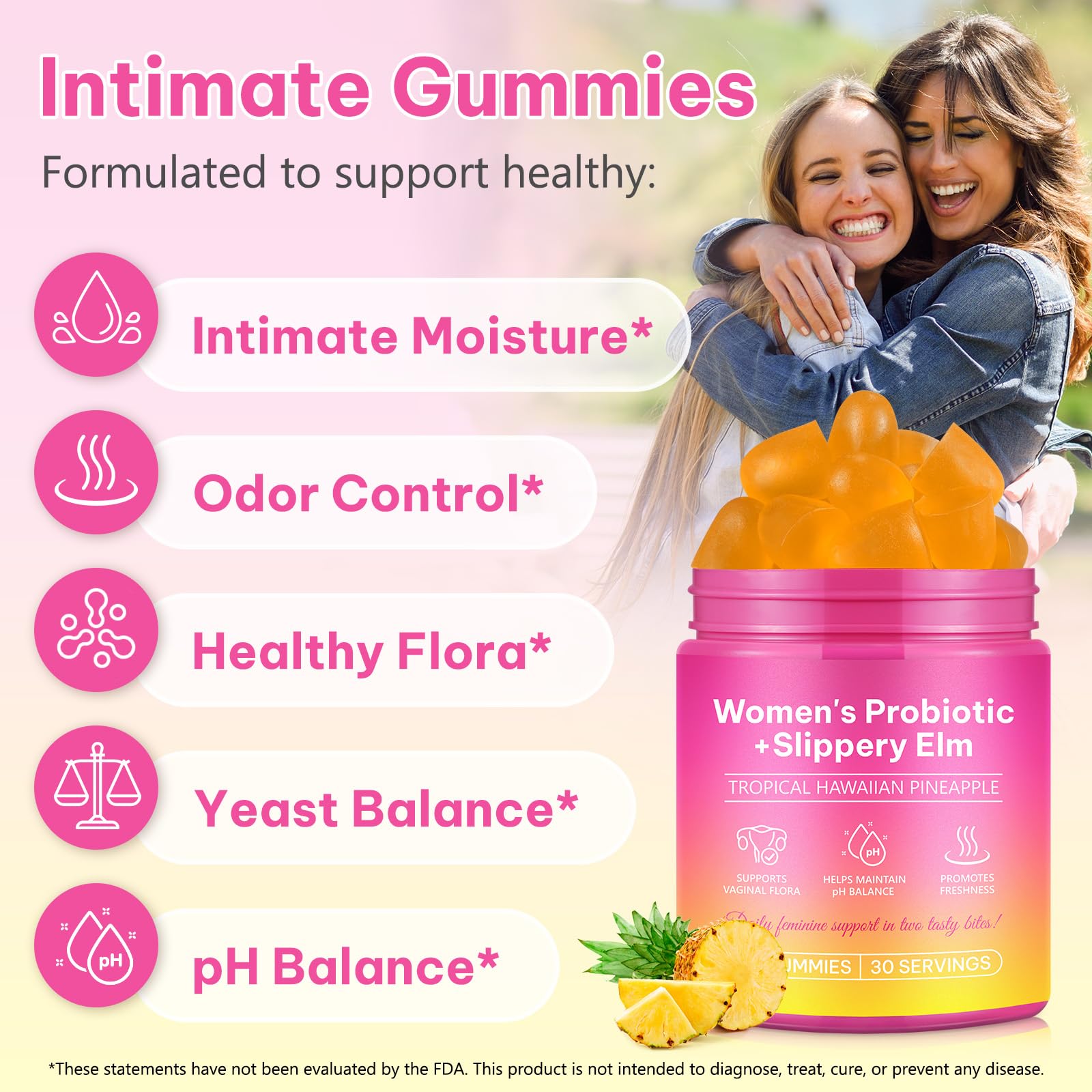 Rulviou gominolas piña, sabor agradable para apoyar la salud femenina en viaje.