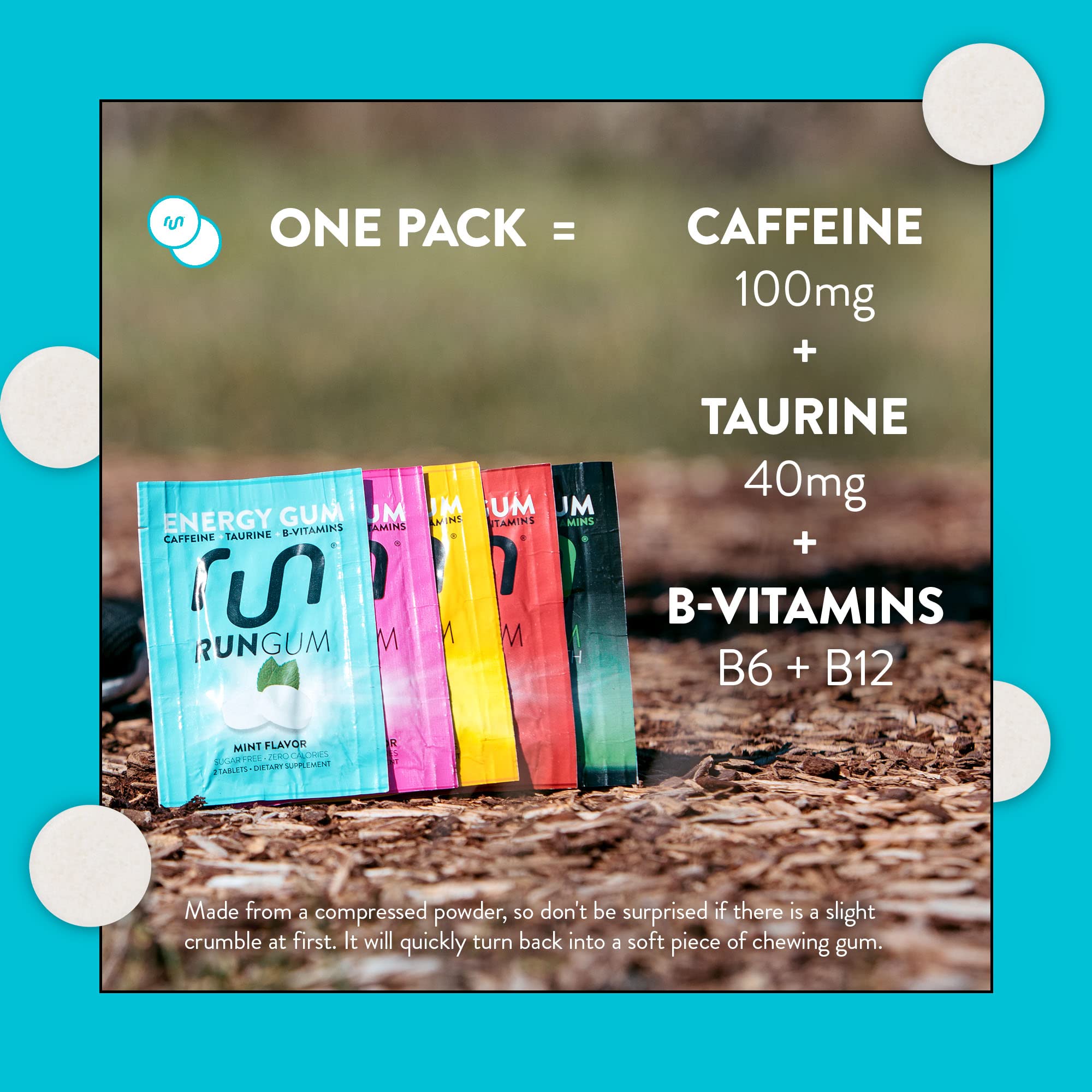 Run Gum lote de 24 piezas: conveniencia para llevar en oficina o gimnasio.