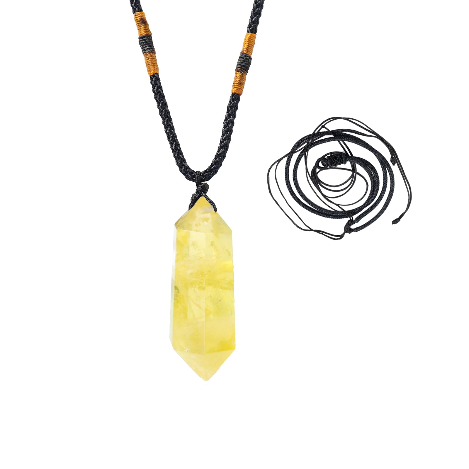Runyangshi citrina cristal colgante de punta doble para uso diario