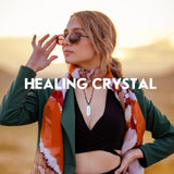 Runyangshi colgante cristal opalino puntas dobles ideal para meditación