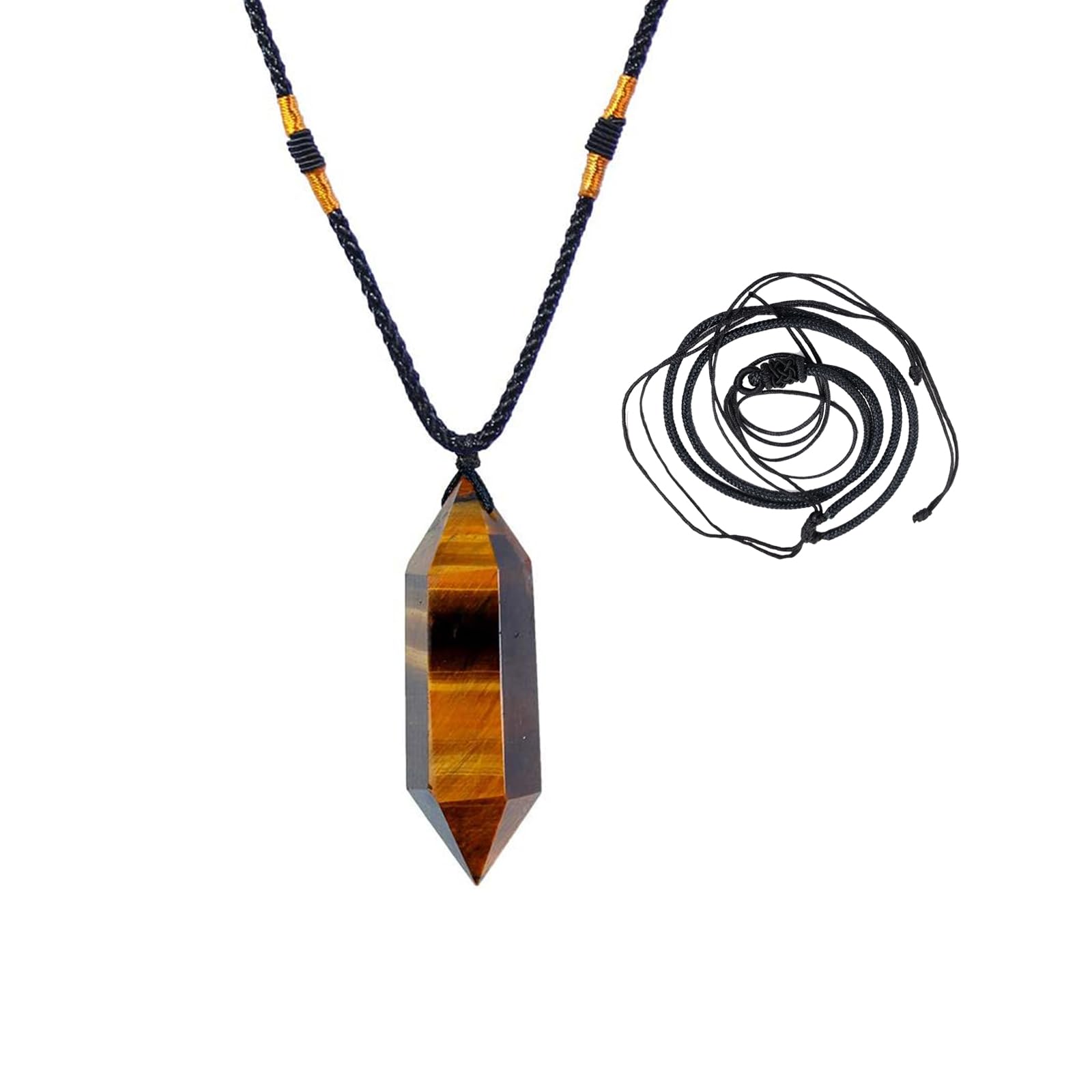Runyangshi colgante ojo de tigre con punta doble, protege y realza el look diario.
