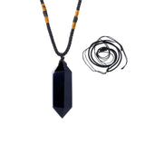 Runyangshi obsidio negro: pendiente con punta doble que ofrece protección y equilibrio.