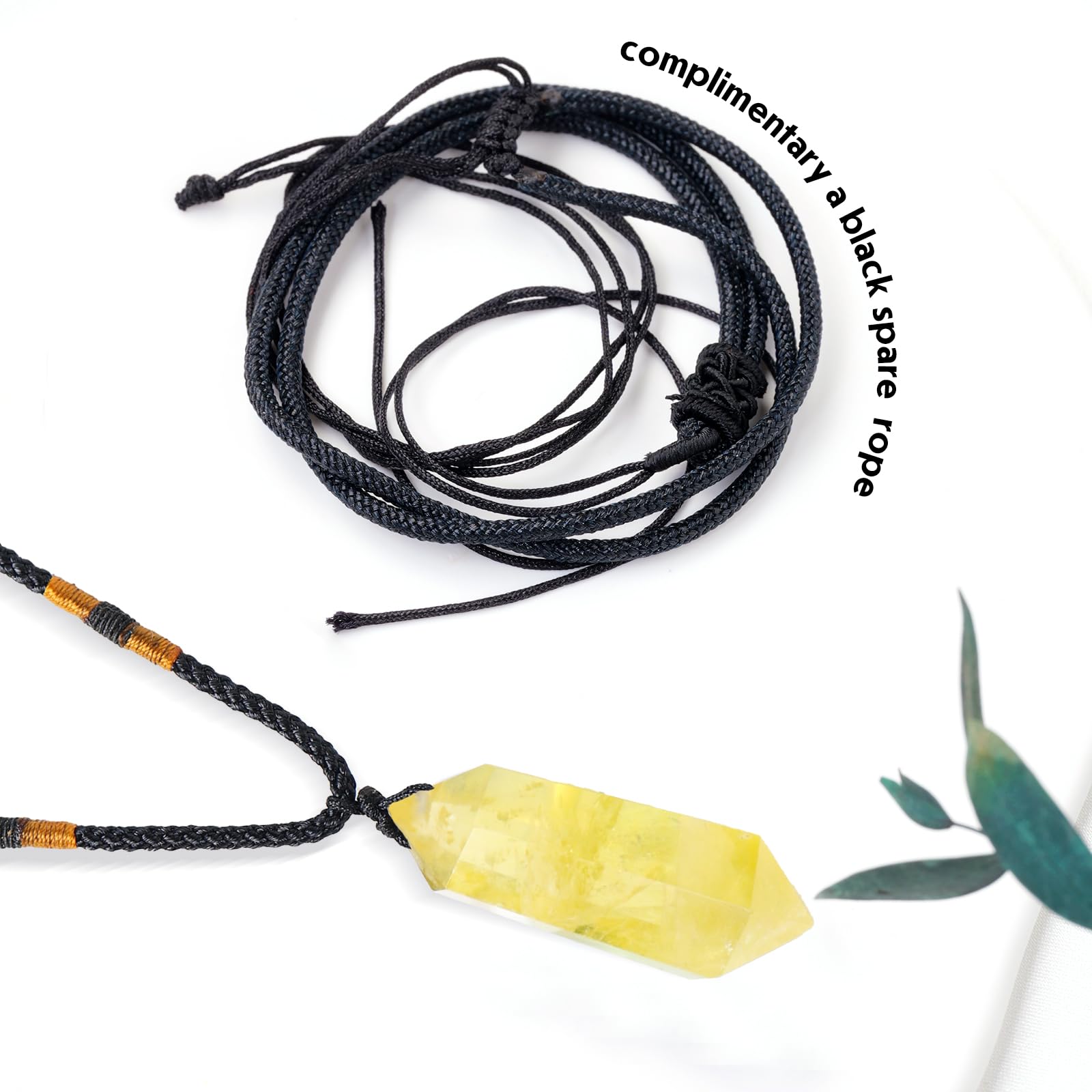 Runyangshi cristal citrina colgante de doble punta ideal para meditación