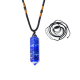 Runyangshi colgante de cristal doble punta lapislázuli para equilibrio y estilo.