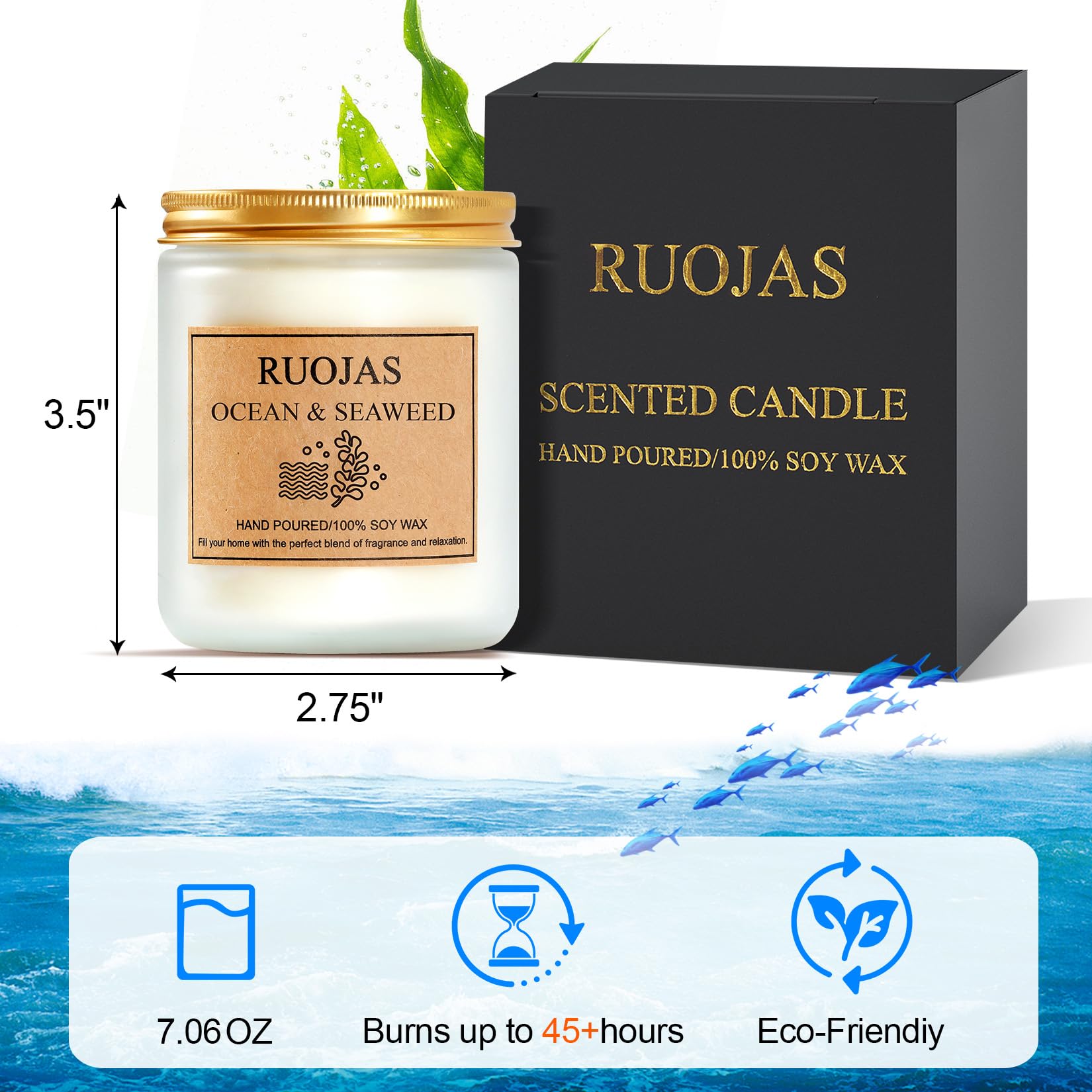 Vela RUOJAS de cera de soja natural para uso diario relajante