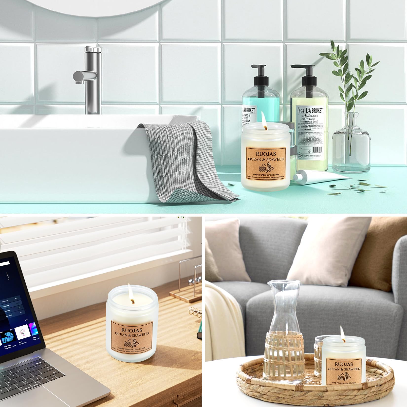 Vela RUOJAS ideal para yoga, baño y descanso nocturno
