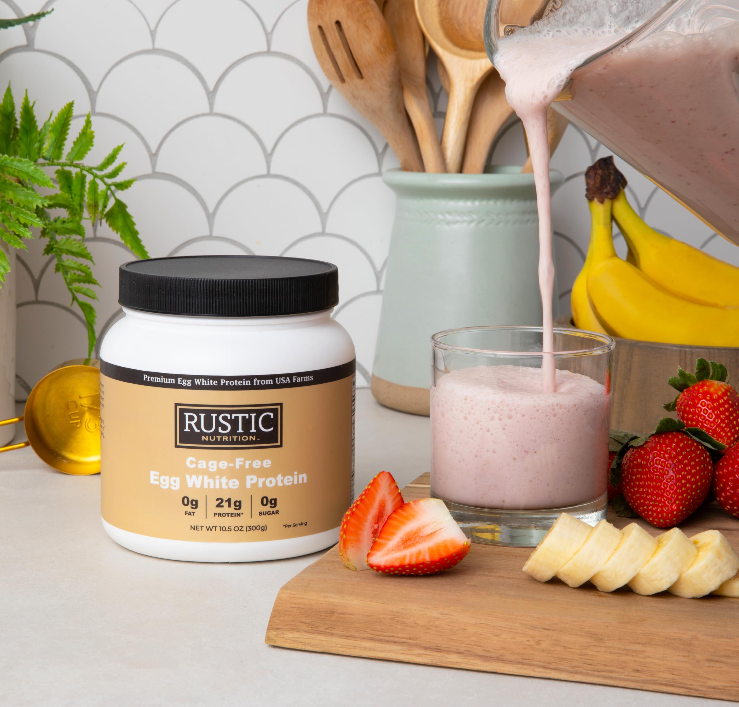 Rustic Nutrition polvo de claras de huevo sin sabor, fácil de incorporar en recetas