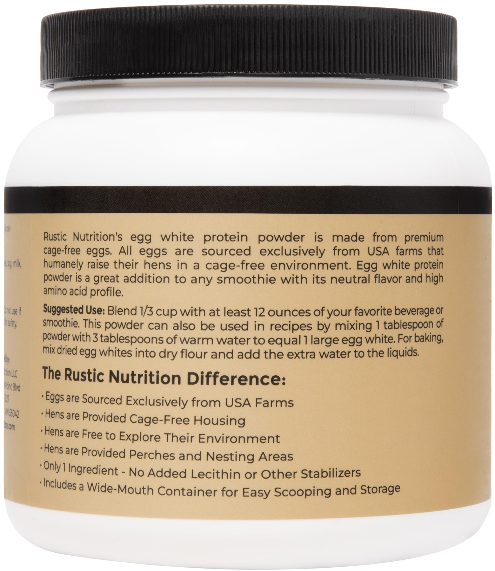 Rustic Nutrition proteina de clara huevo 21 g por porción, ideal para batidos