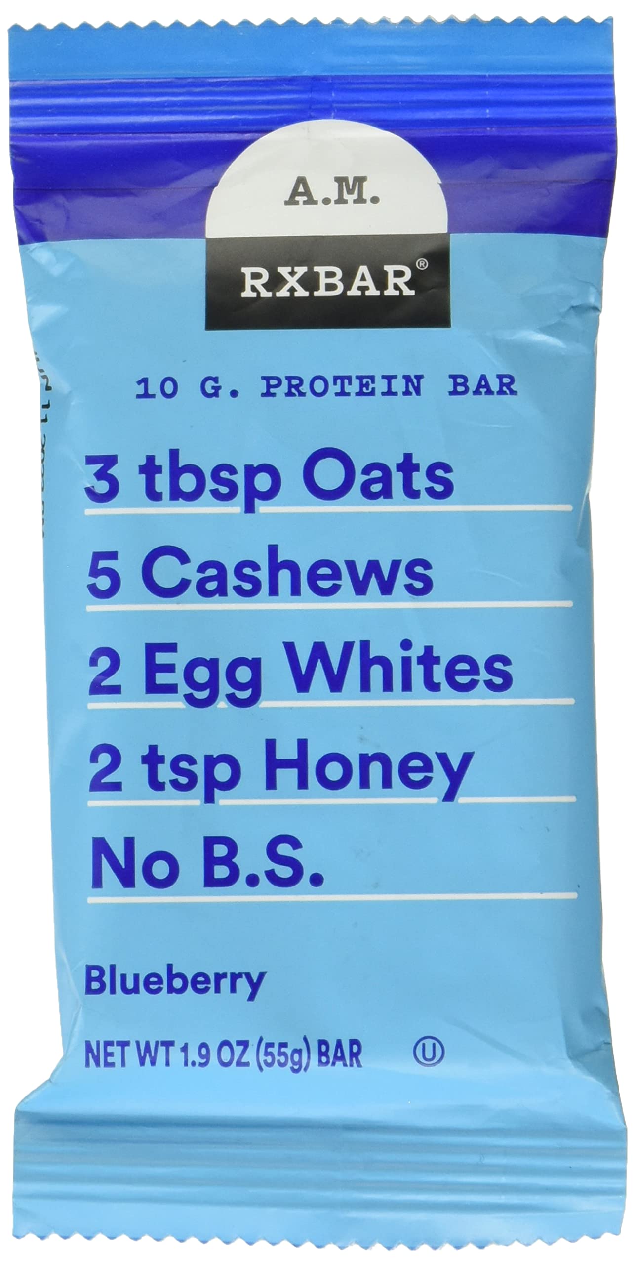RXBAR Arándano AM barra proteica en empaque para desayuno rápido