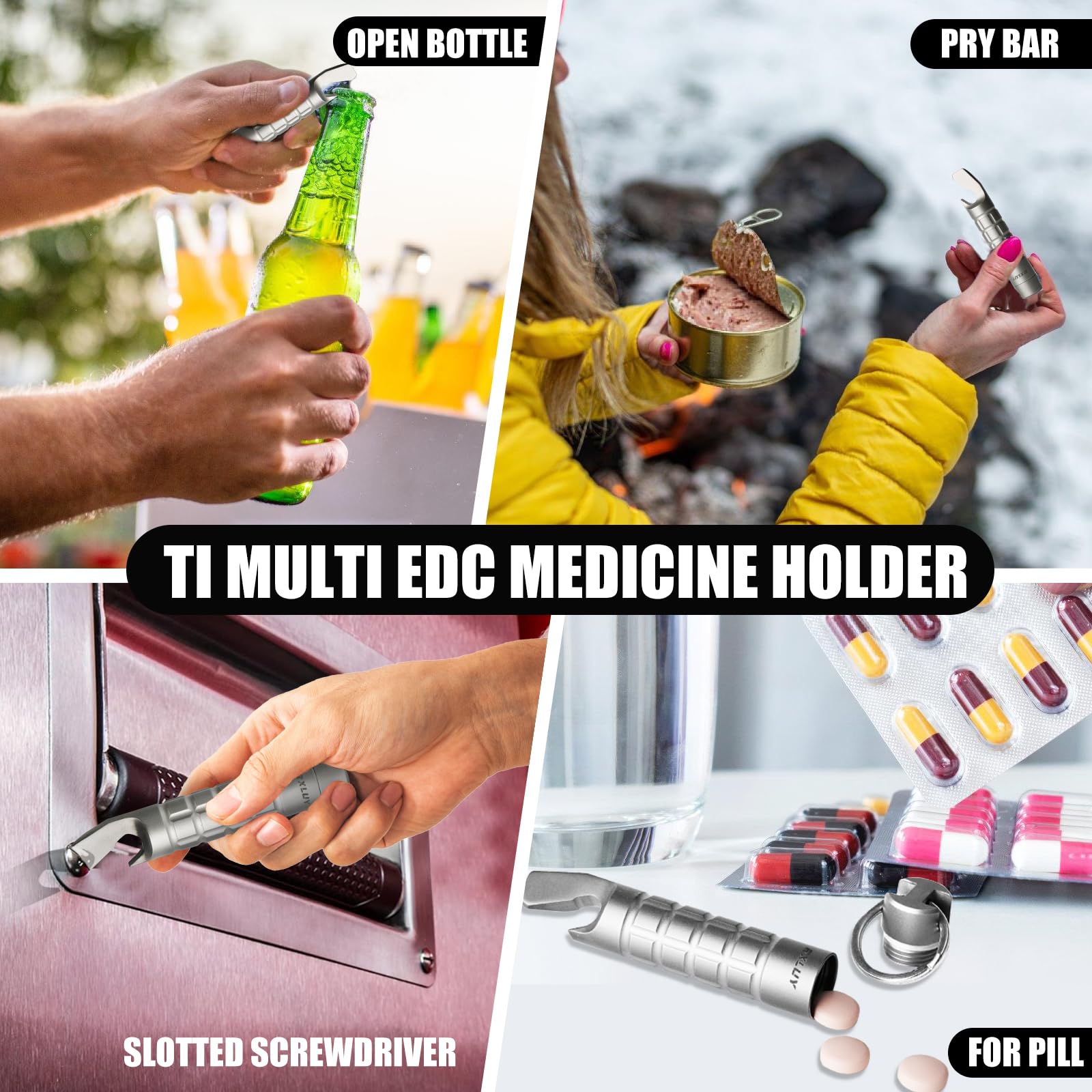 RXLUY accesorios EDC titanio para uso diario y seguridad
