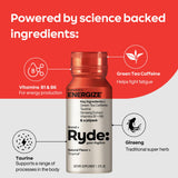 RYDE fórmula Ryplenish, etiqueta visible y beneficio equilibrado.