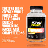 Ryno Power Endurance cápsulas junto a reloj deportivo para control.