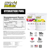 Ryno Power Hydration Fuel Fruta Punch combina BCAA y glutamina para rendimiento durante esfuerzos prolongados.