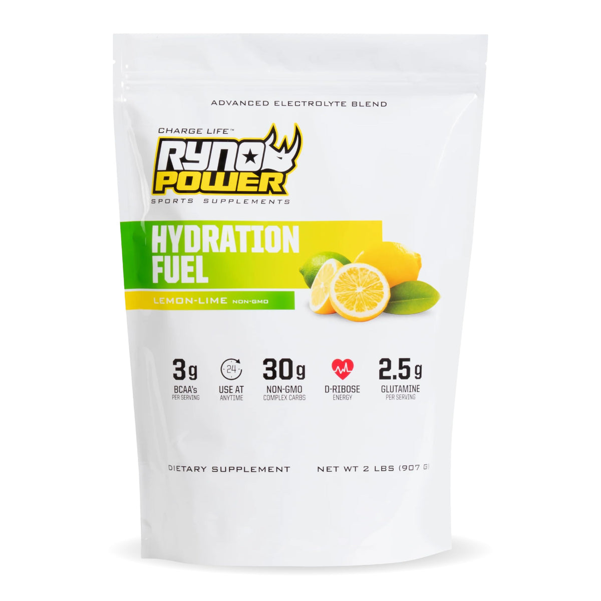 Ryno Power hidratación en polvo sabor limon-lima en empaque de 2 lb para entrenamientos