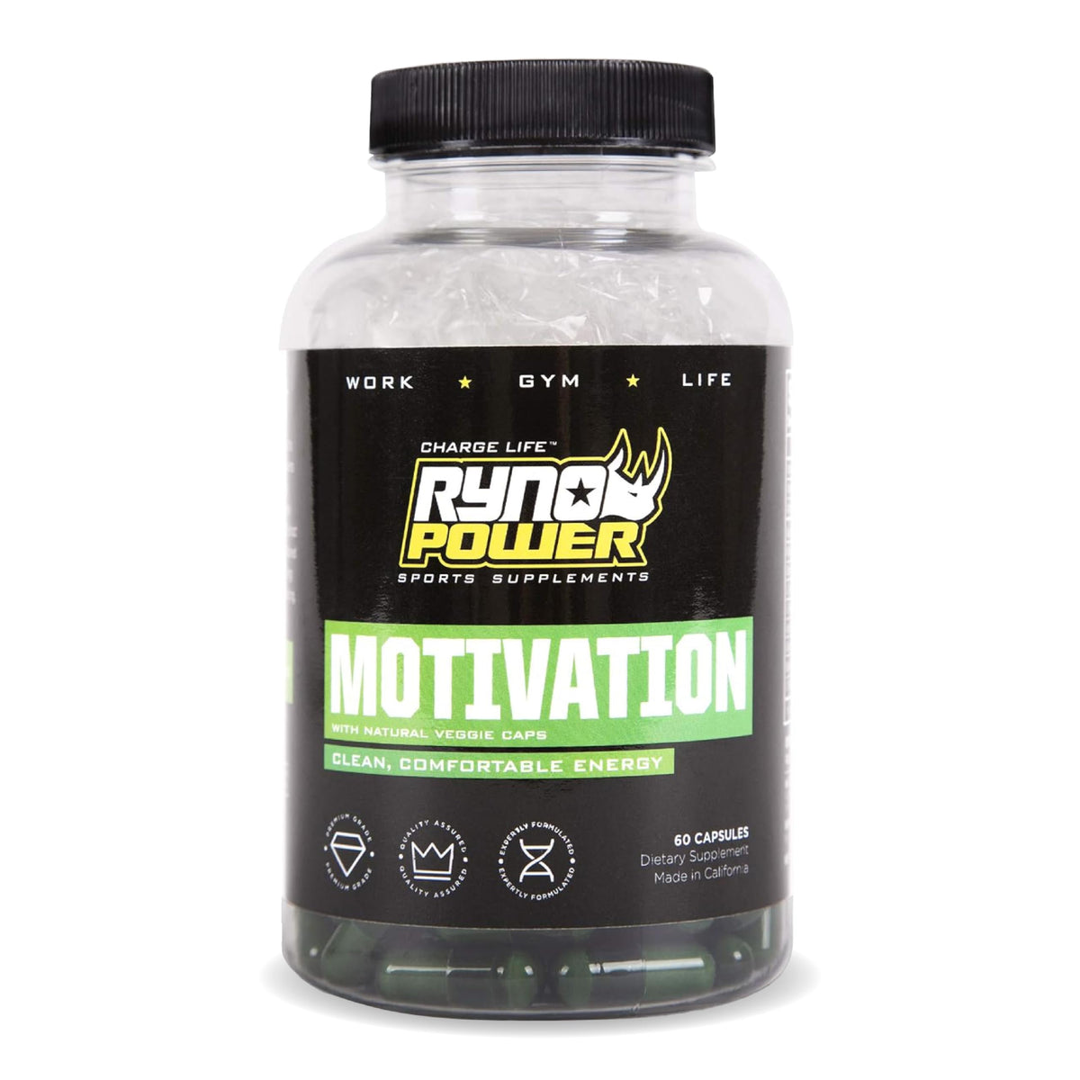 Ryno Power Motivación pre-entrenamiento: botella lista para energizar entrenamientos y enfoque