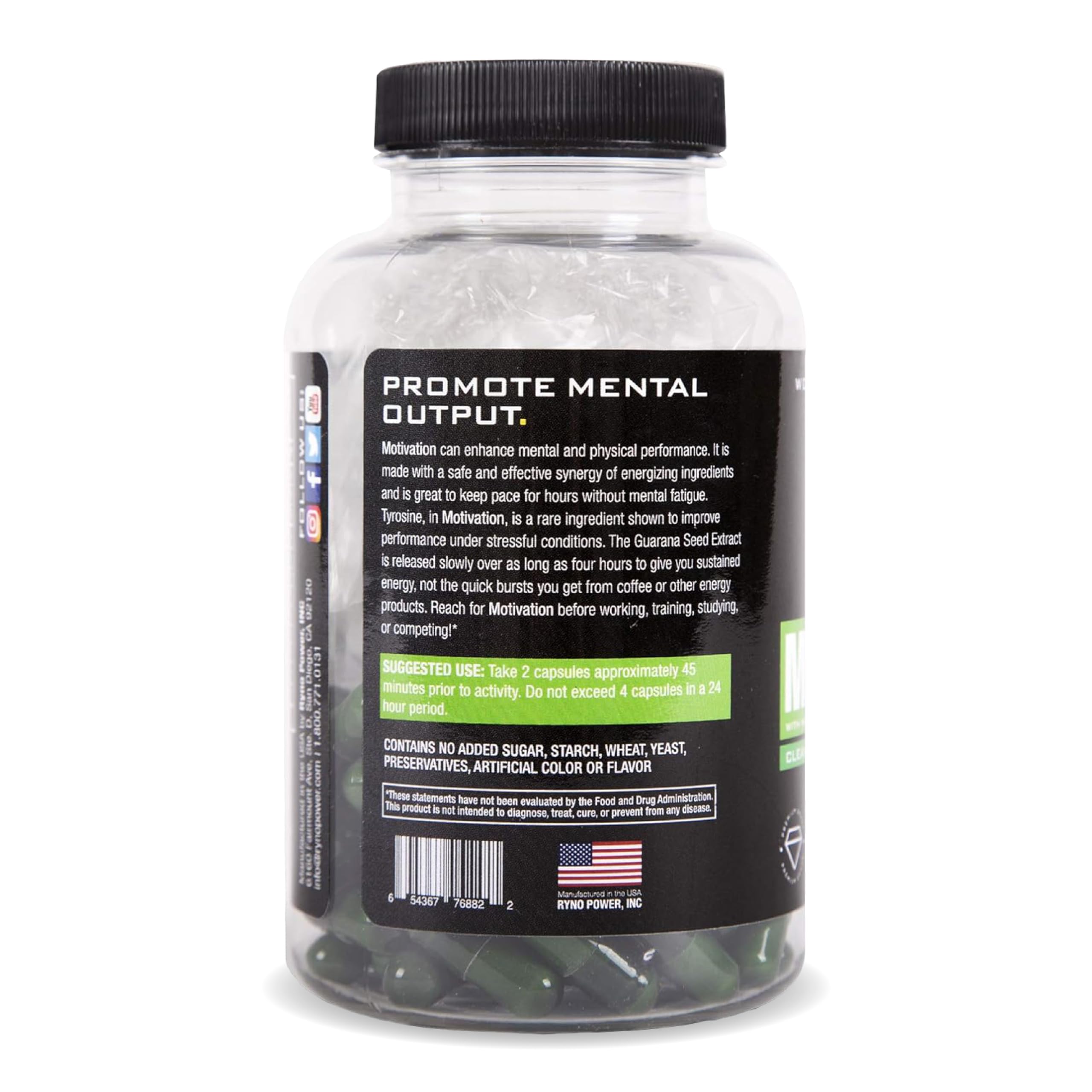 Ryno Power Motivación pre-entrenamiento con scoop para dosis rápidas de energía