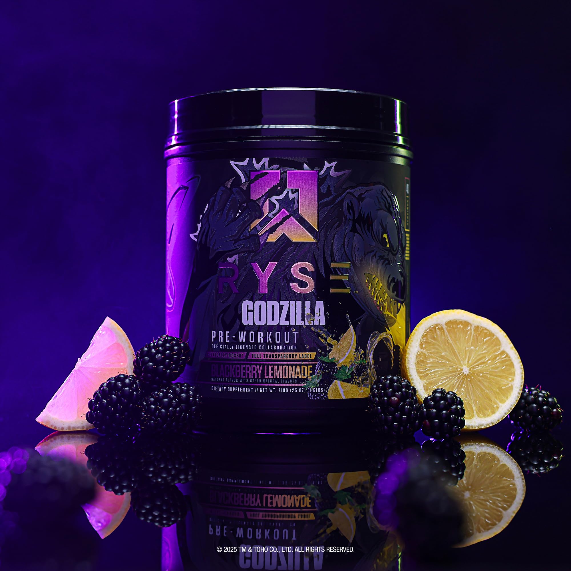 RYSE Godzilla Noel Deyzel, cucharilla de dosis, dosis precisa para energizar rutinas.