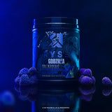 RYSE Godzilla Pink Himalayan Salt beside bottle highlights hydration support.