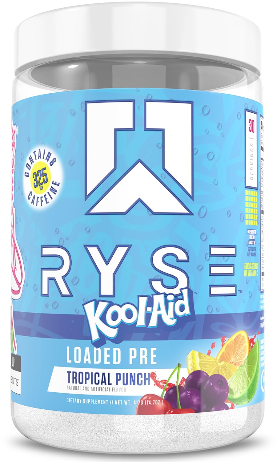 Ryse Loaded Pre Entrenamiento Kool-Aid Tropical Punch envase listo para entrenamientos energizados