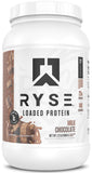RYSE Loaded Protein Chocolate con Leche en tubo de 27 porciones apoya la recuperación muscular.