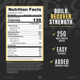 RYSE Loaded Protein Cinnamon Toast etiqueta visible con información de sabor y valor nutricional