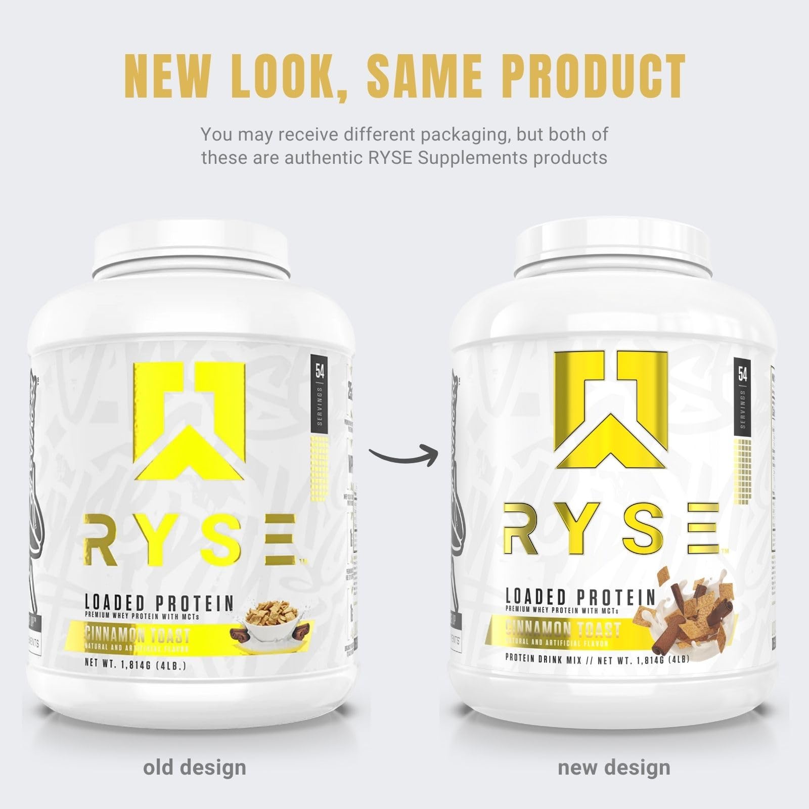 RYSE Loaded Protein Cinnamon Toast prebióticos y MCT para apoyo digestivo y energía sostenida