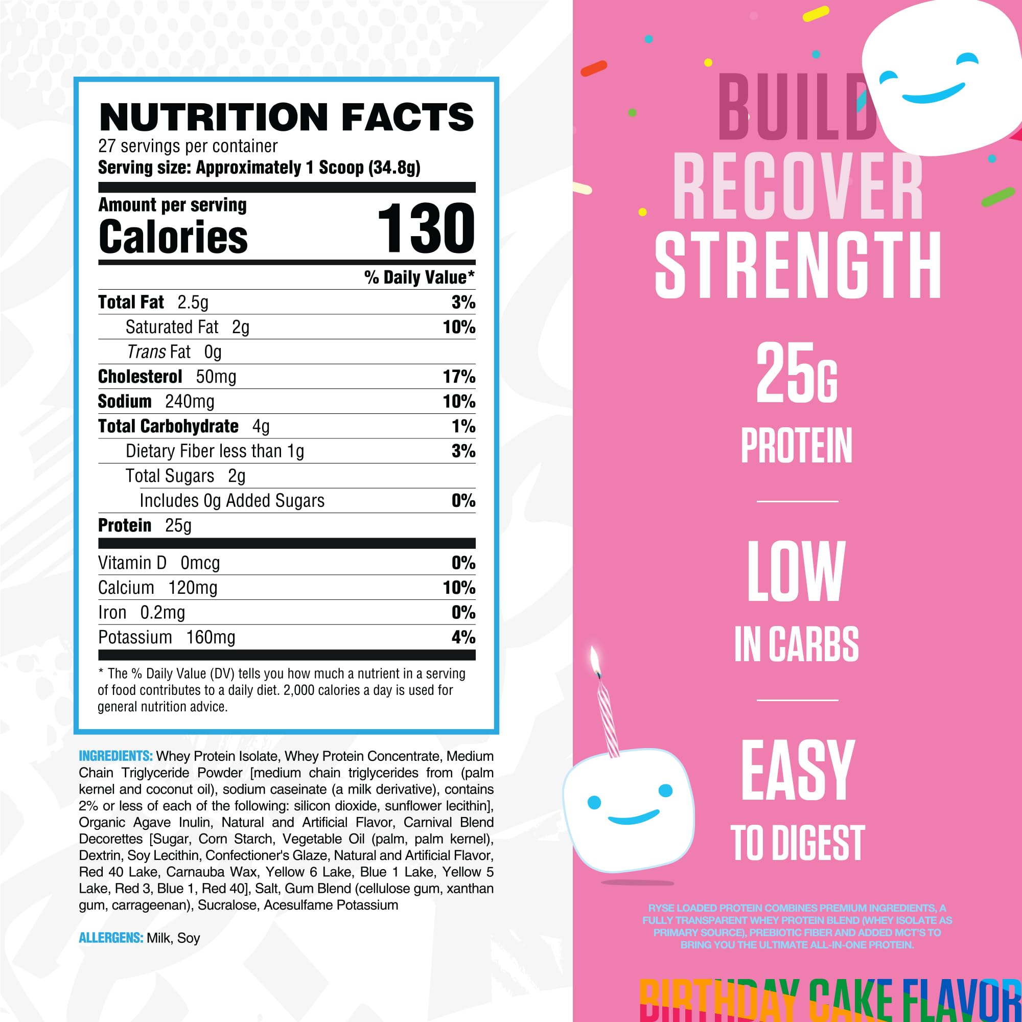 RYSE Loaded Protein Powder cuchara medidora, dosificación precisa para entrenamiento