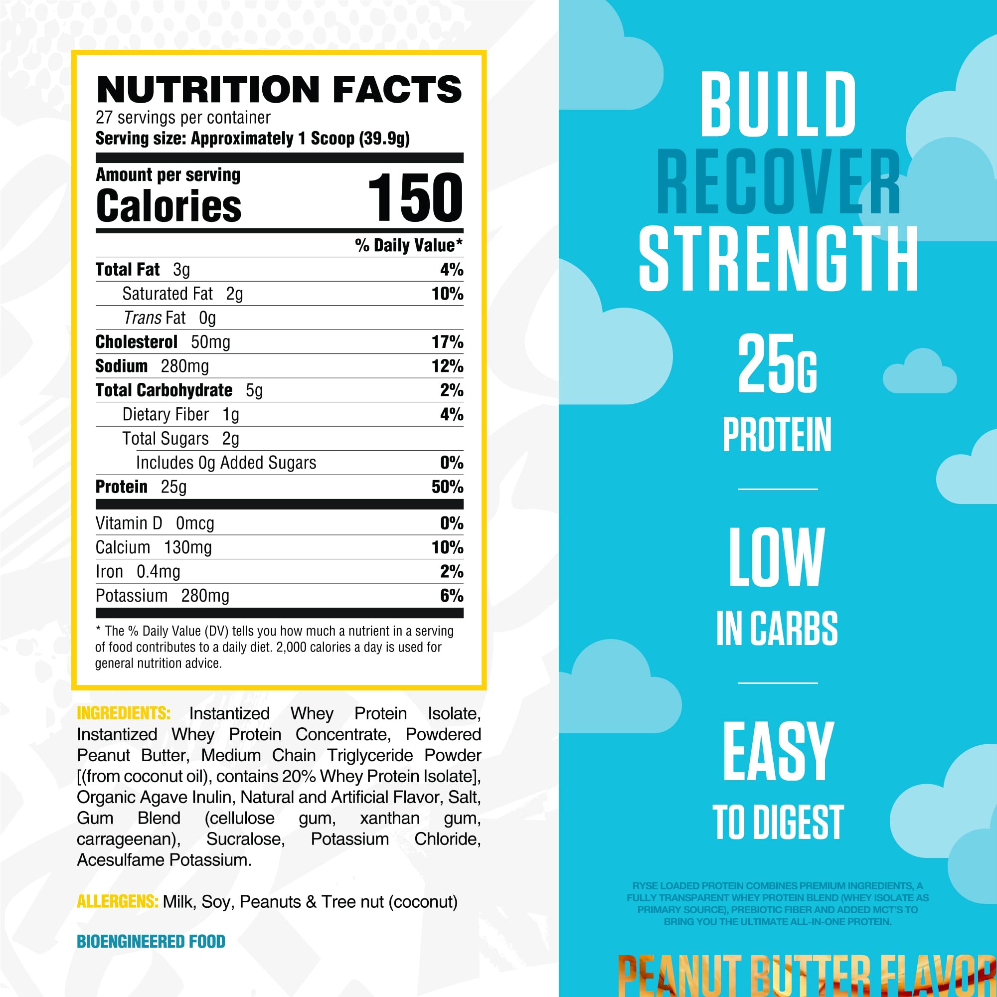 Textura suave y mezcla fácil de RYSE Loaded Protein Powder para batidos
