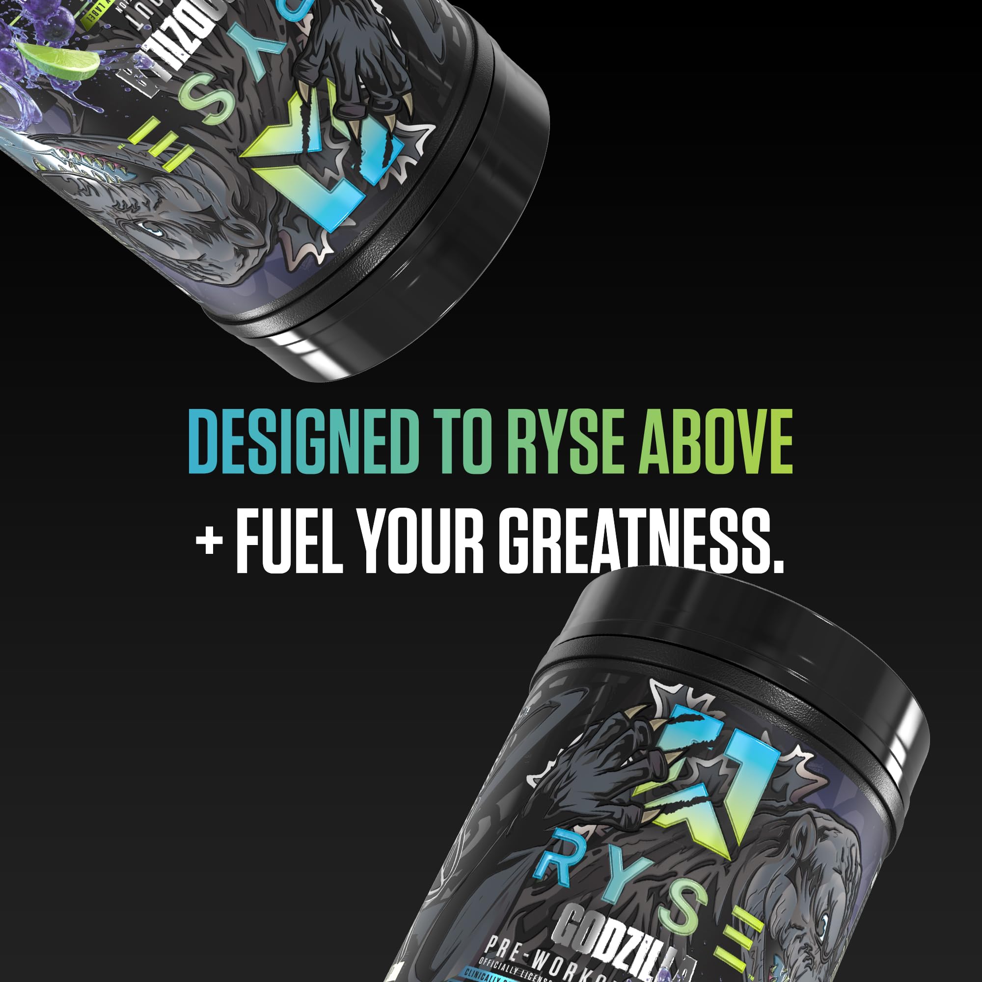 RYSE Godzilla Monsterberry Lime: hidratación y electrolitos para mantener rendimiento.