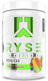 RYSE BCAA EAA Tropical SnoCone en polvo listo para entrenar, sabor jugoso.