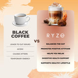RYZE SUPERFOODS Mushroom Coffee: cuchara integrada para preparar rápido en casa o trabajo.