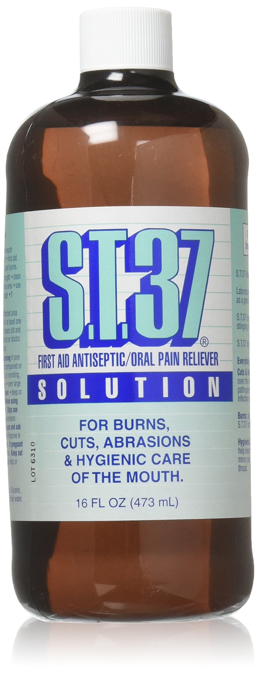 S.T.37 Solución para dolor bucal en botella de 16 oz, alivio temporal para molestias menores.