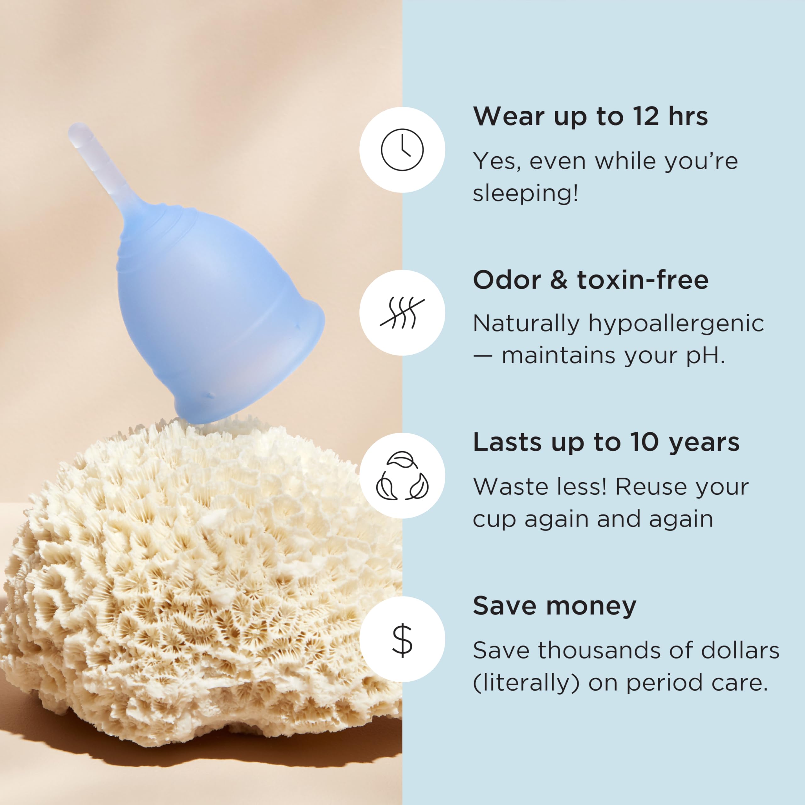 Saalt Taza menstrual, bolsa de transporte suave para guardar entre ciclos.