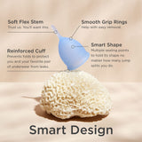 Saalt Taza menstrual, diseño flexible que facilita su apertura y ajuste cómodo.