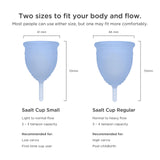 Saalt Taza menstrual azul oceano, protección hasta 12 horas para dormir o ejercitarse.