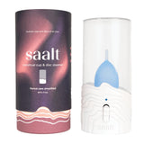 Saalt vaporizador compacto: desinfección rápida de copas menstruales sin hervir.
