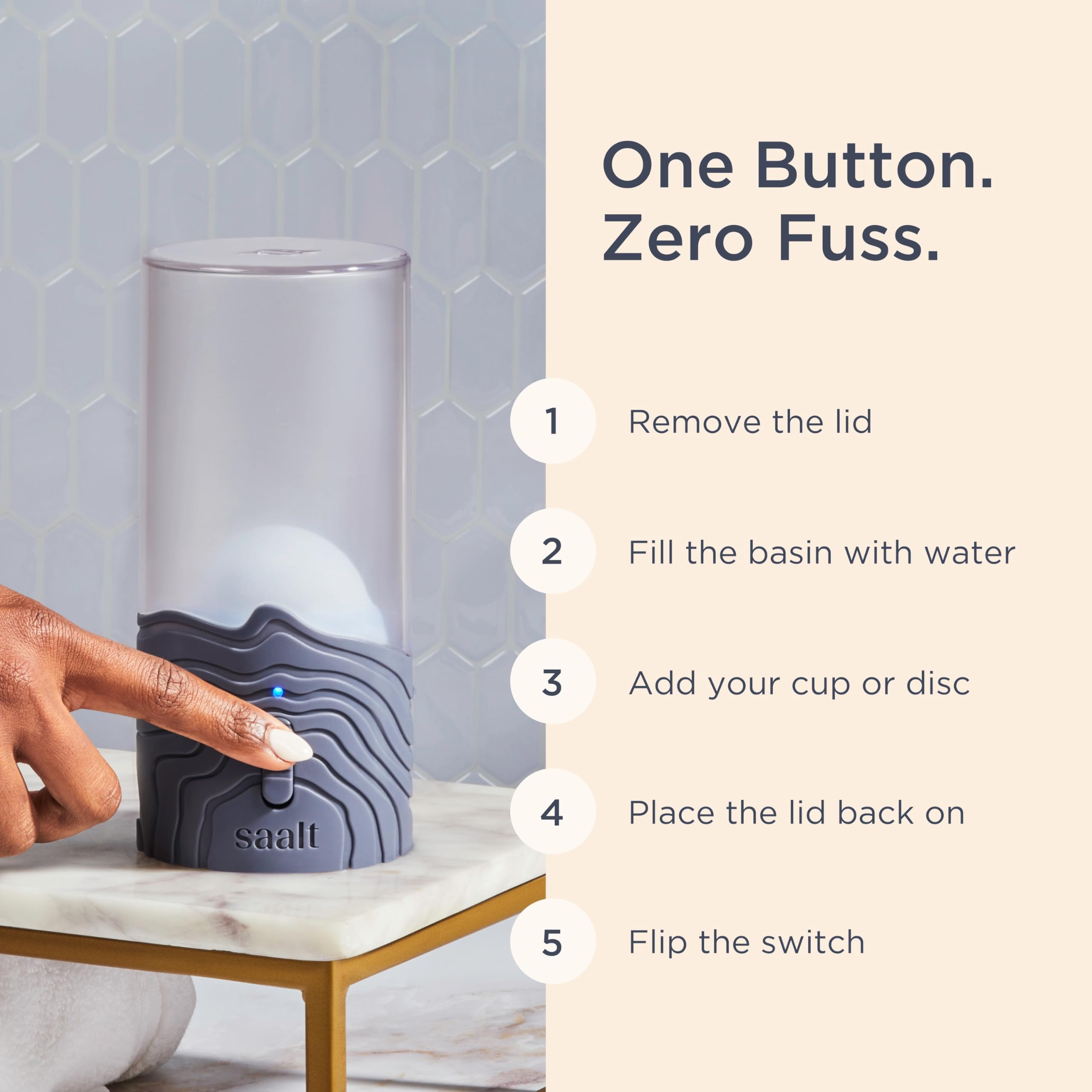 Diseño compacto de Saalt vaporizador para viajar y usar diario