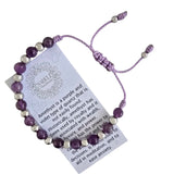 Pulsera Sabeli de amatista con cuentas de 6mm, ideal para relajación diaria.