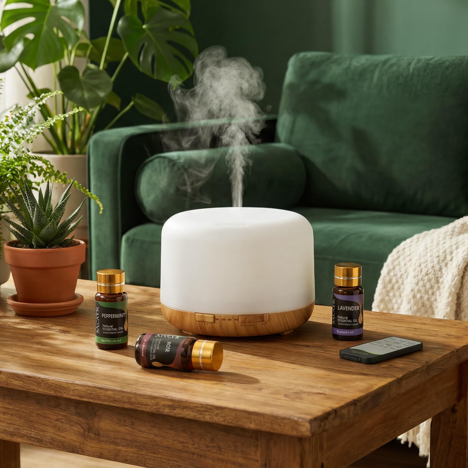SACATR 50 aceites esenciales geranio, botella ámbar, aroma floral para spa en casa