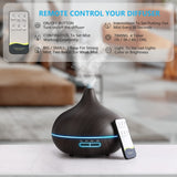 SACATR difusor con control remoto para ajuste cómodo desde el sofá.