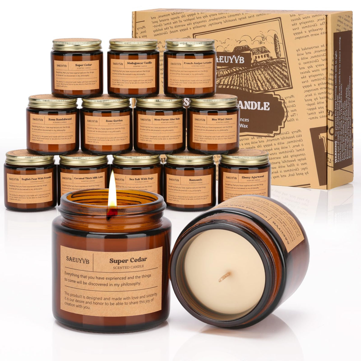 Set SAEUYVB de velas para ambientación del hogar y atmósfera acogedora