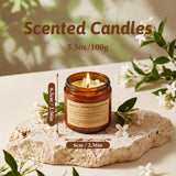SAEUYVB vela con cristales naturales y flores secas para decorar y perfumar