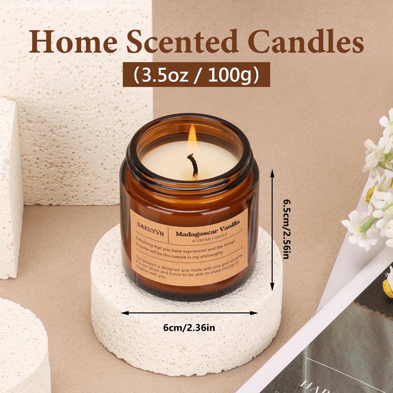 Velas de soja natural SAEUYVB con aceites esenciales para relajación