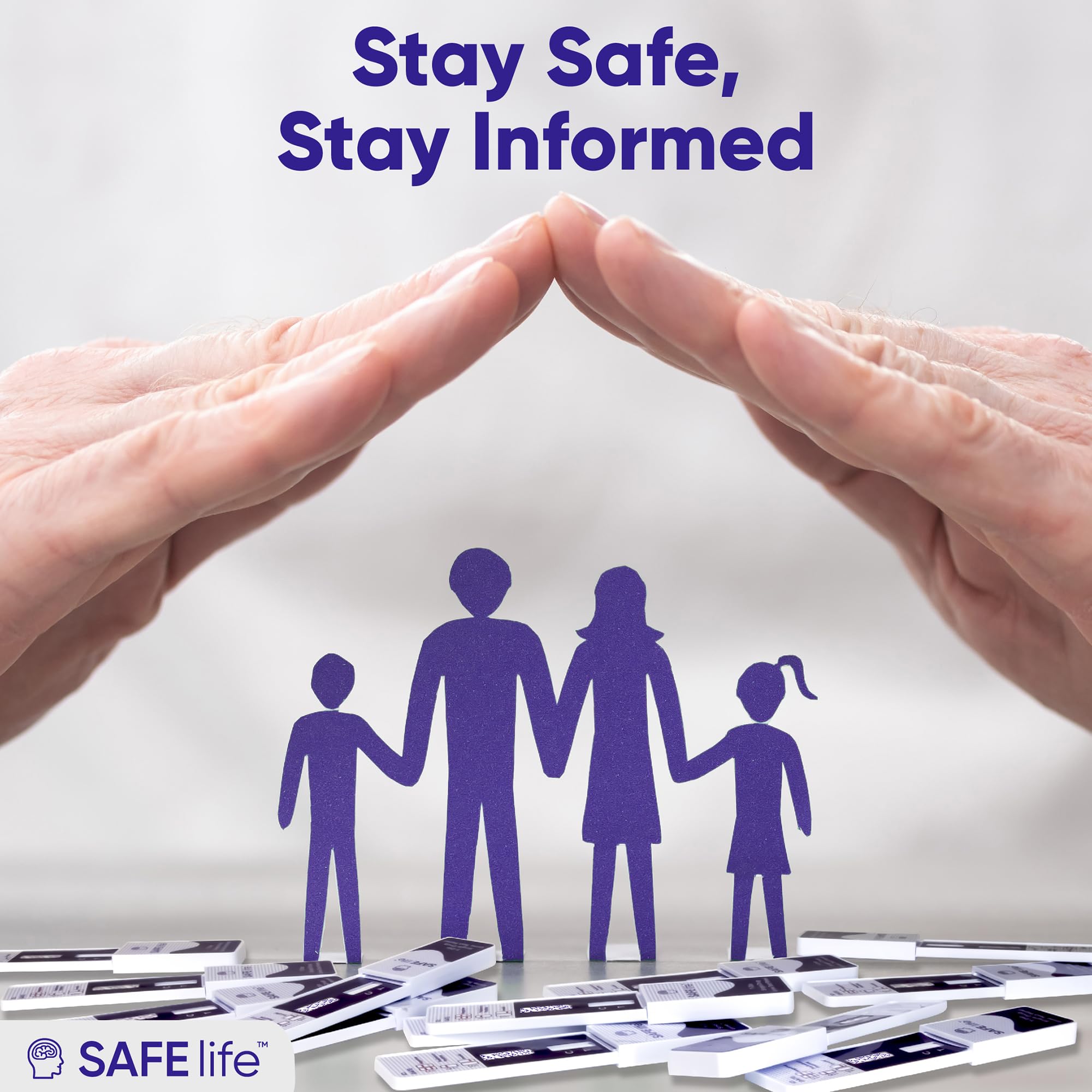 Tarjeta de detección de opiáceos sintéticos de SAFE LIFE, lectura clara y segura.