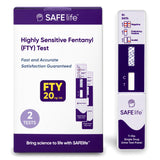 Prueba de orina SAFE LIFE FTY en empaque, verificación rápida para resultados inmediatos.