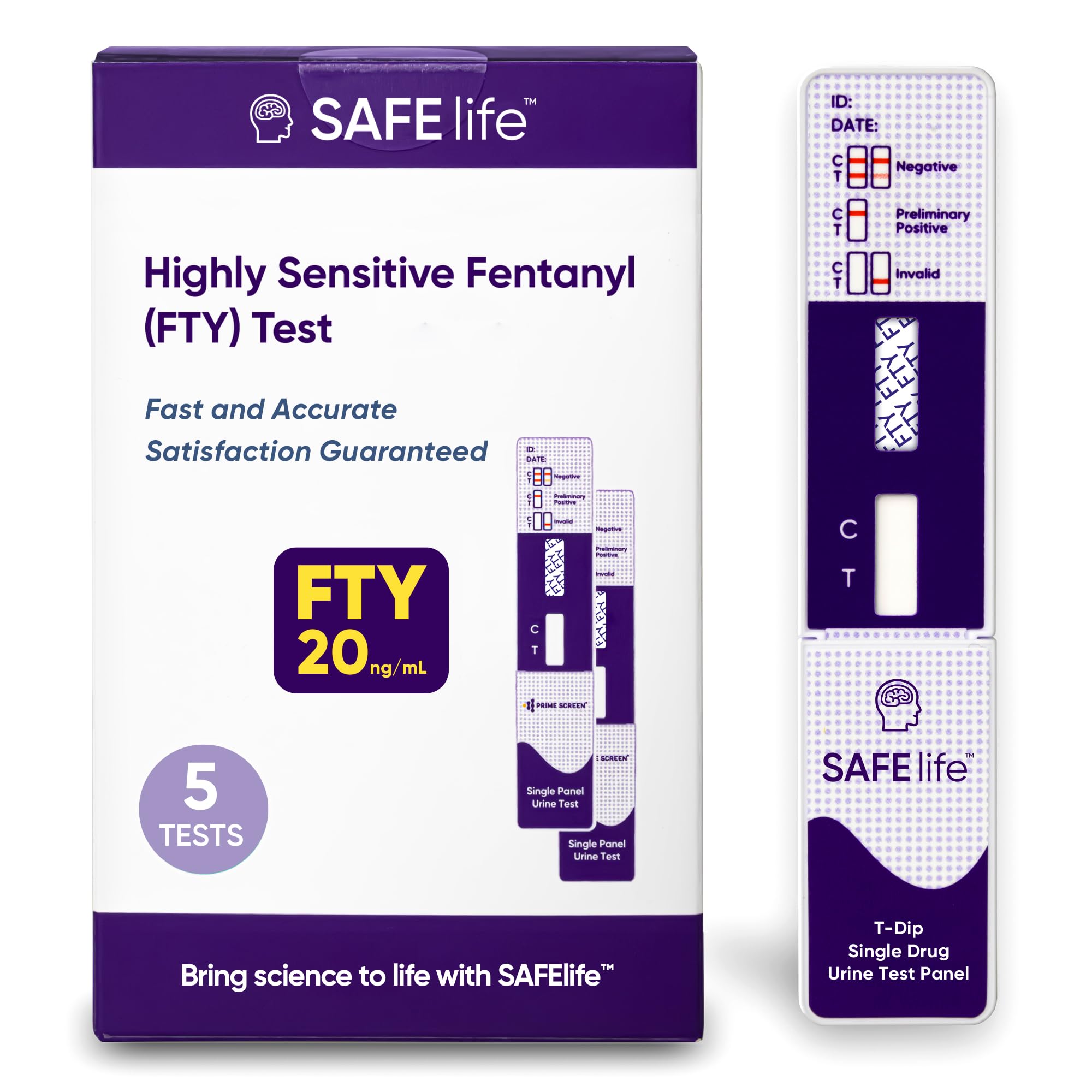 Safe Life muestra prueba rápida de fentanilo en orina, con resultados en cinco minutos para uso práctico.