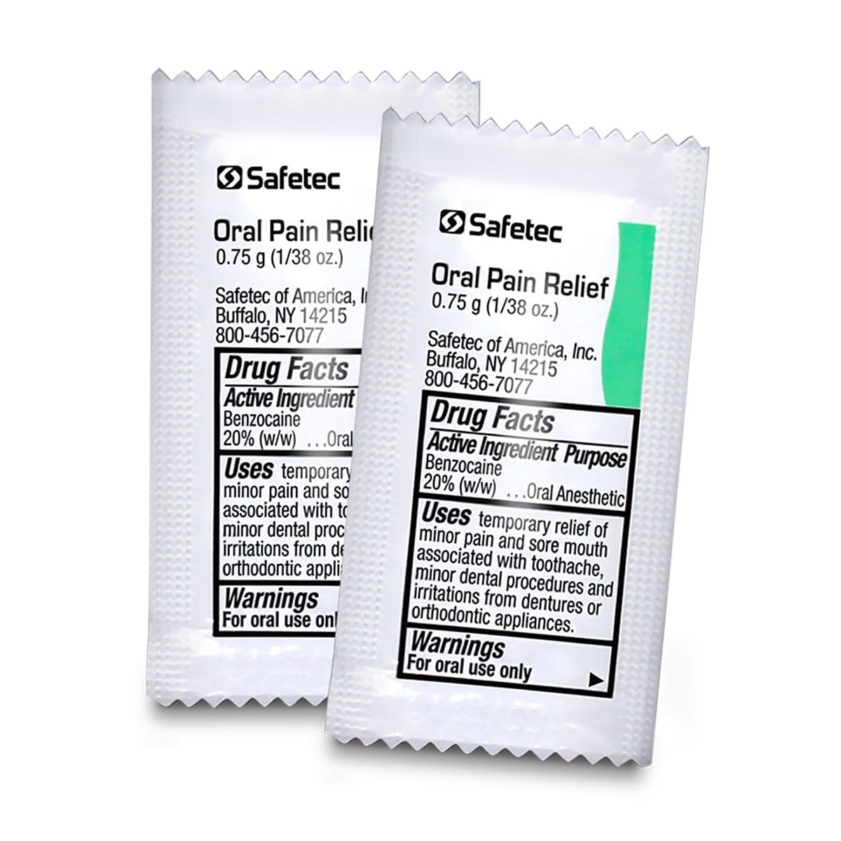 Caja Safetec con 144 sobres de 75 g para kit de primeros auxilios.