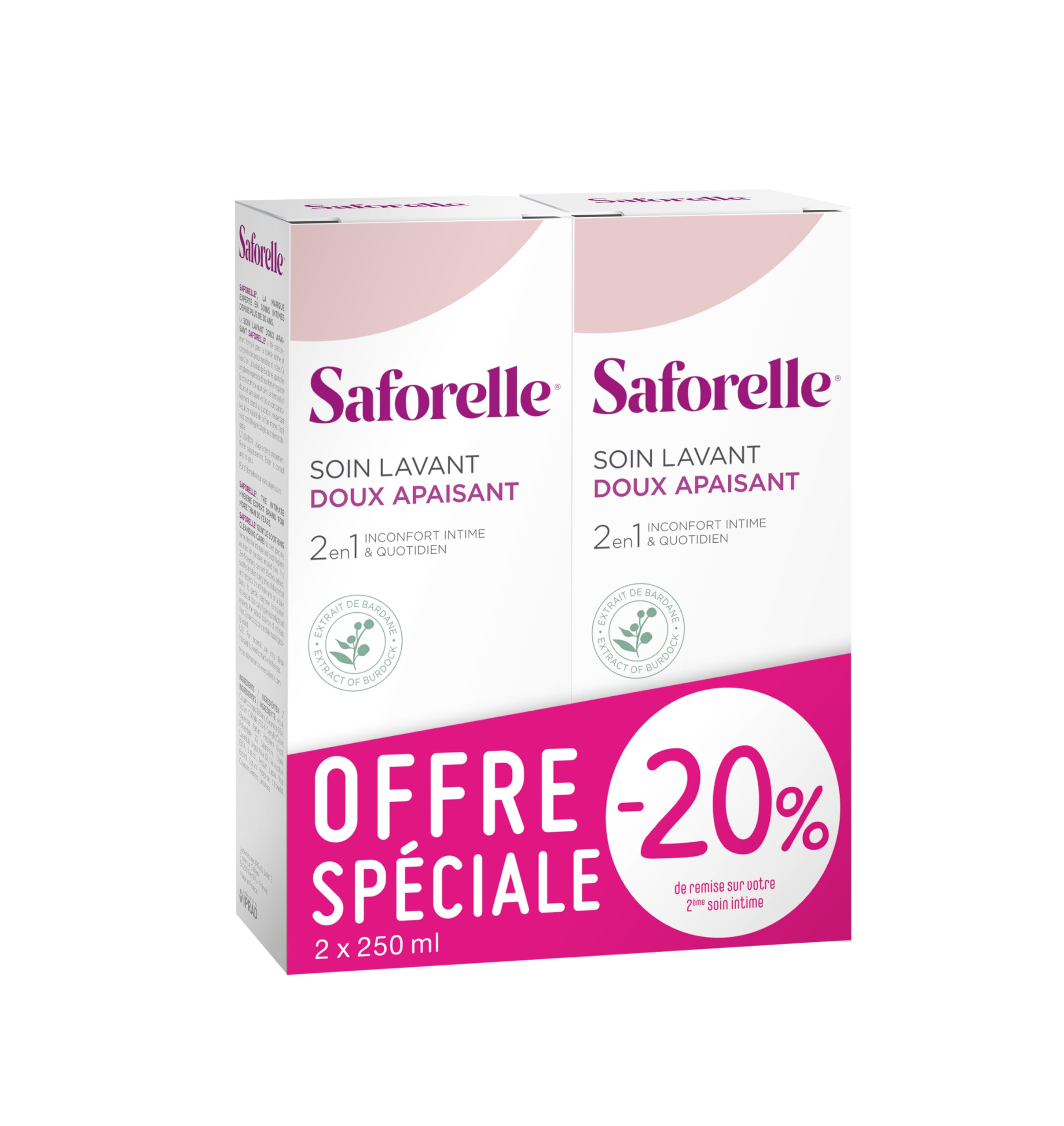 Saforelle limpieza suave con vertido de la botella para enjuague delicado.
