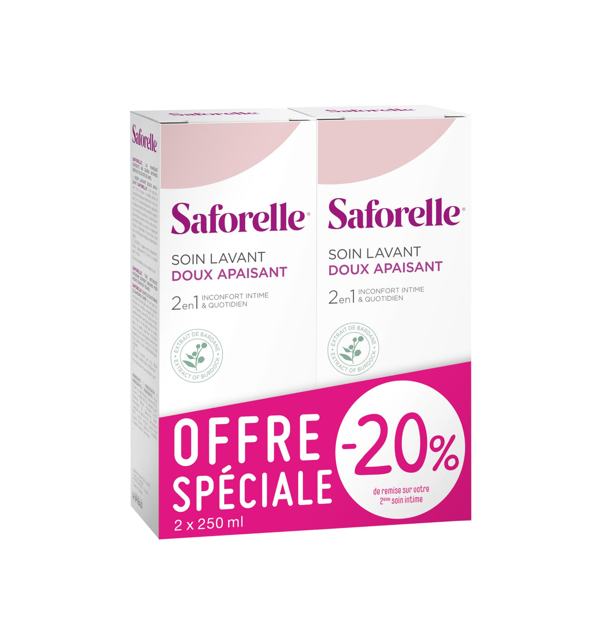 Saforelle limpieza suave con vertido de la botella para enjuague delicado.